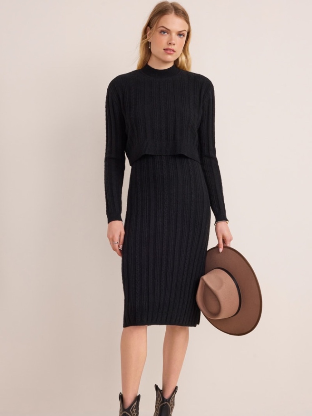 Zoey Mock Neck Sweater Dress